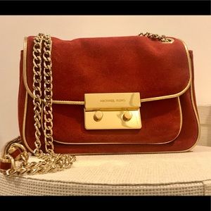 Michael Kors Red Suede Sloan Bag